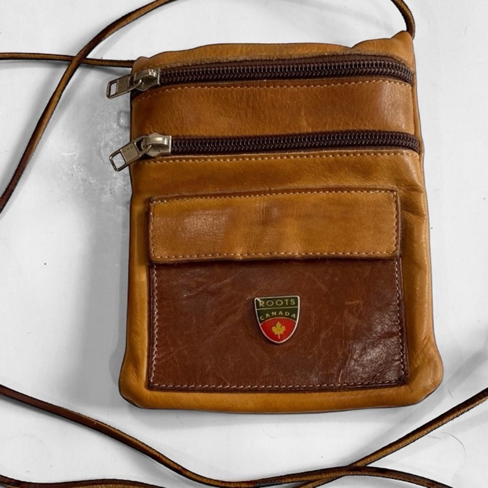 Roots Leather Crossbody Bag Leather